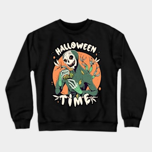 Halloween time but its plant eating zombie Crewneck Sweatshirt